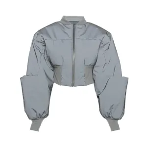 Reflective Puffer Cropped Padded Jacket - Final Sale