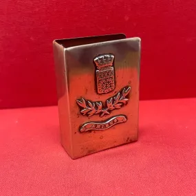 WW1  Brass Trench Art Matchbox Holder