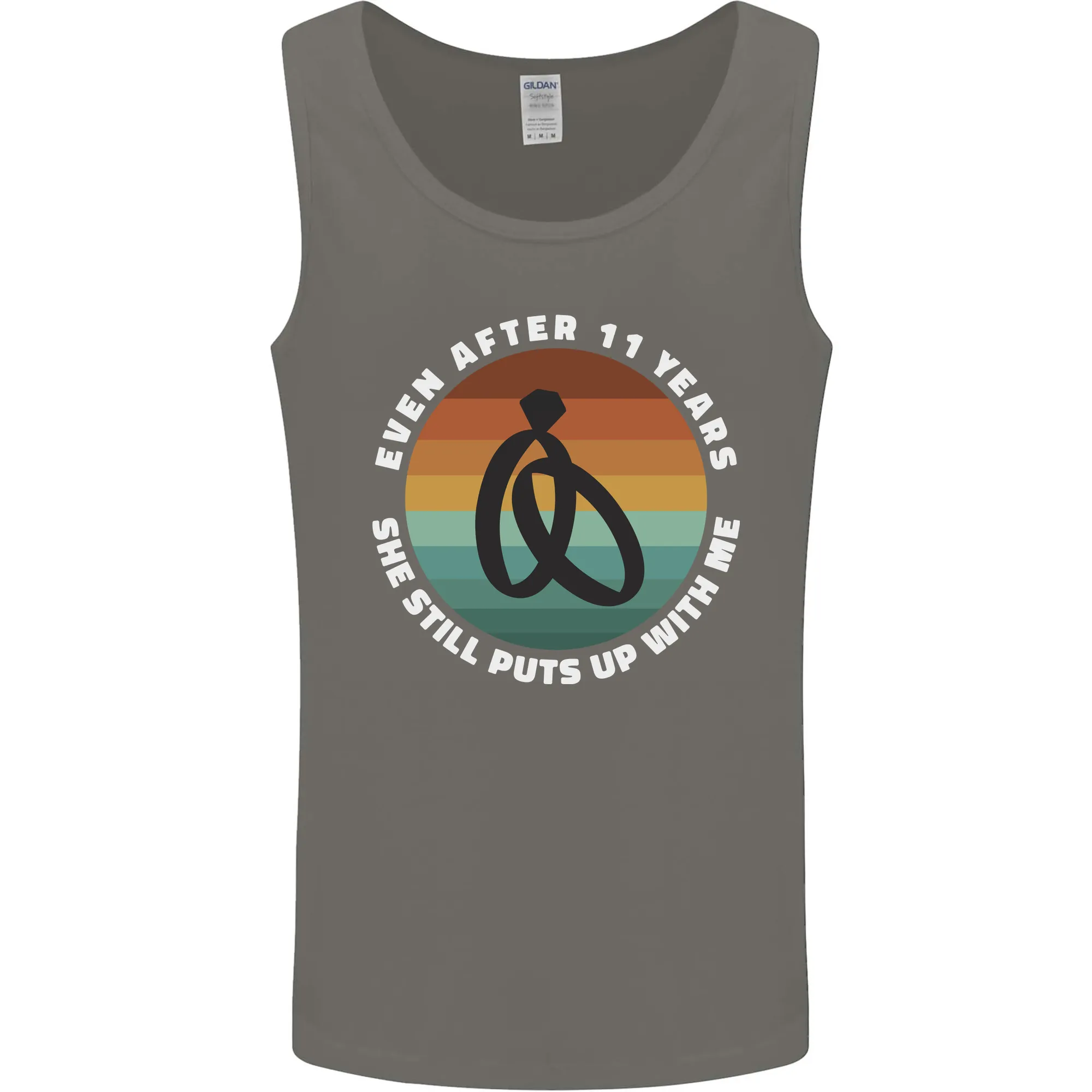 11 Year Wedding Anniversary 11th Marriage Mens Vest Tank Top