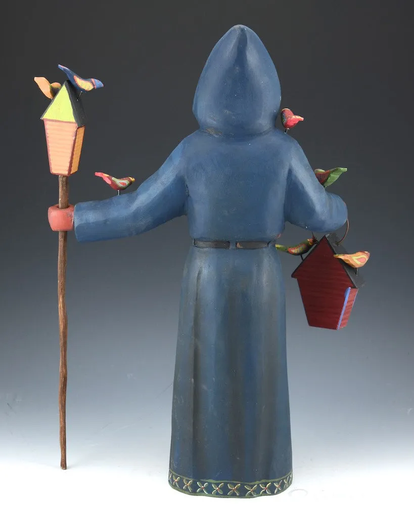 17 inch Blue Folk Bird Santa