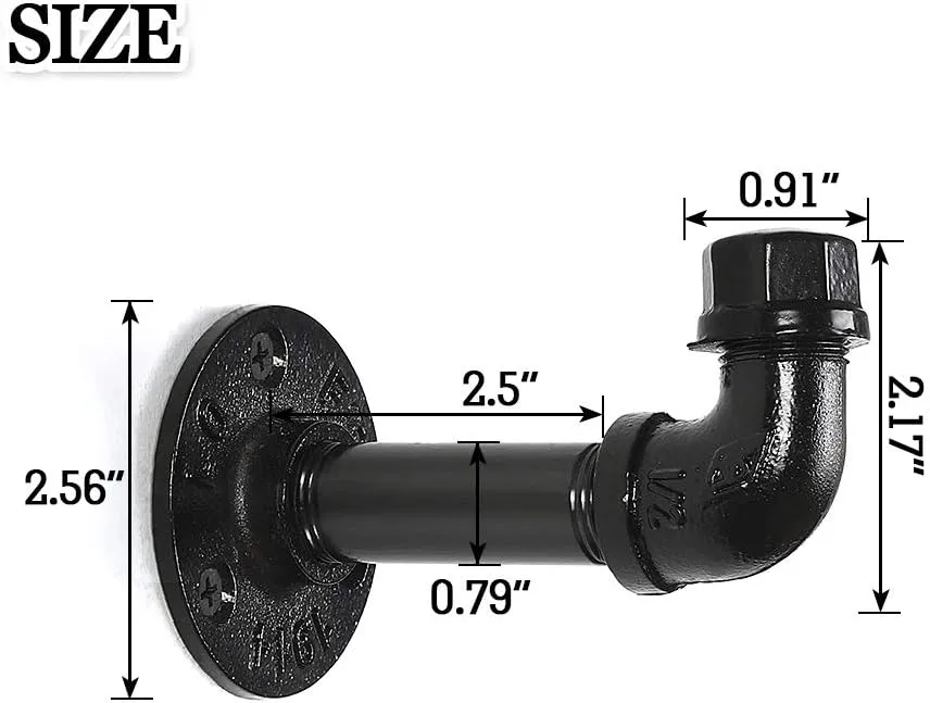 3 Pcs Industrial Pipe Towel Hooks