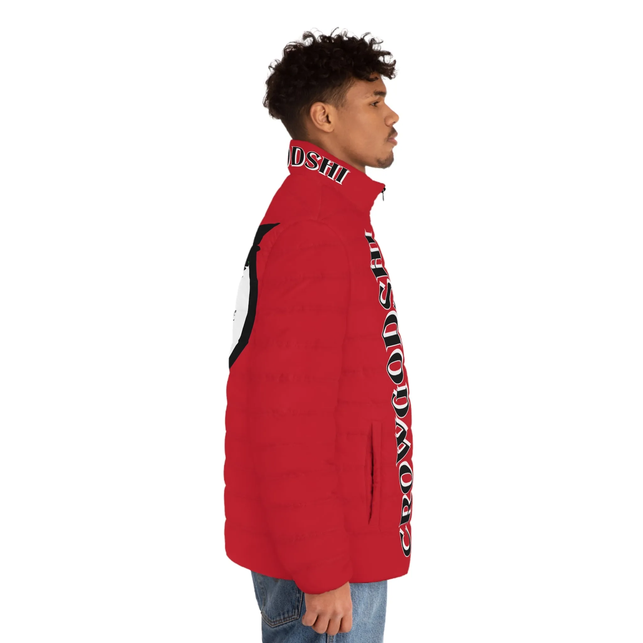 3rd Generation Men's CROWGODSHI Puffer Jacket, DARK RED