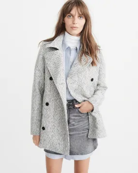 Abercrombie & Fitch WOOL-BLEND PEACOAT