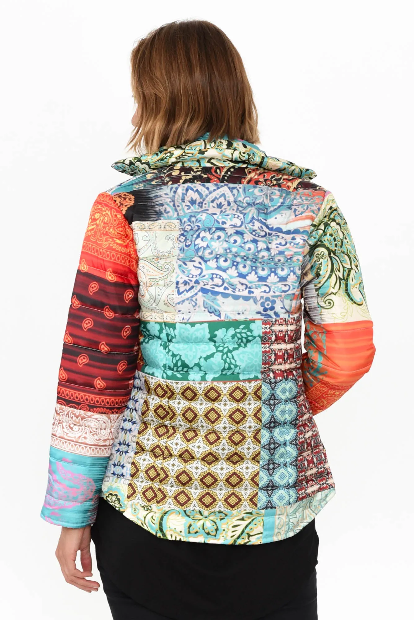 Adonis Blue Paisley Puffer Jacket