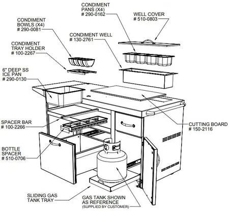 Alfresco 30-Inch Freestanding Stainless Steel Deluxe Pizza Oven Prep Cart