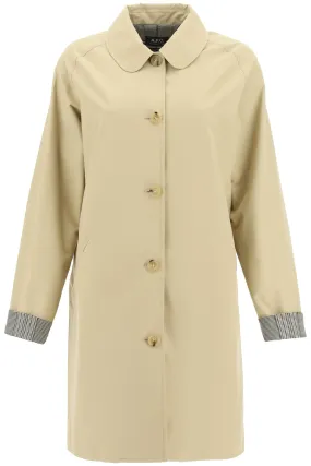 A.P.C. Lou Checked Trim Trench Coat