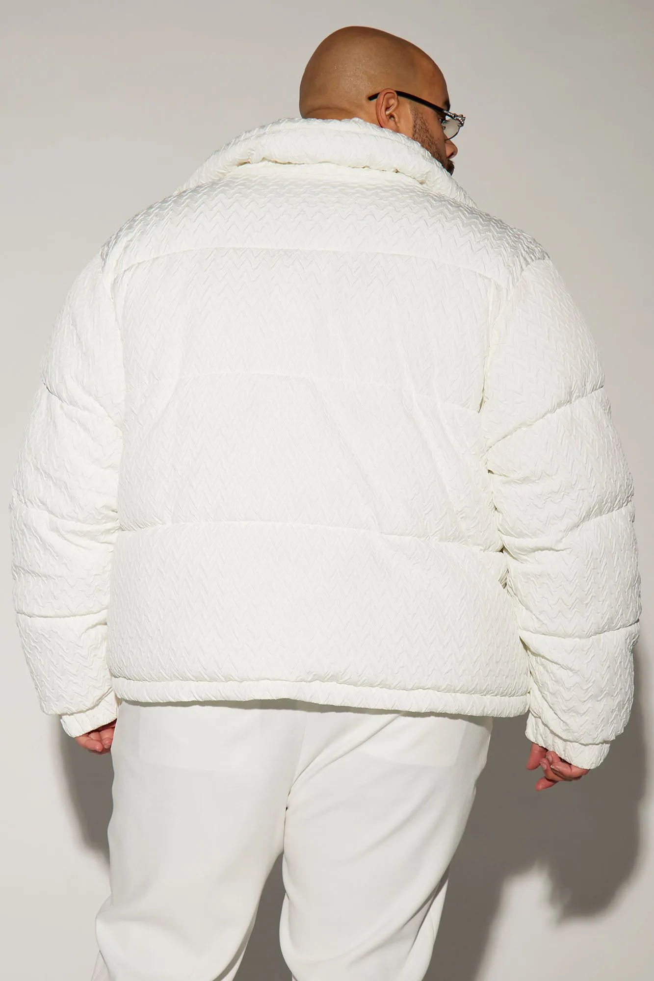 Apex Textured Nylon Puffer Jacket - White