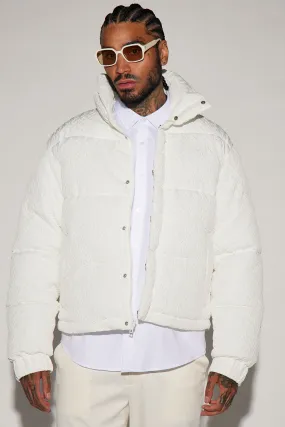 Apex Textured Nylon Puffer Jacket - White