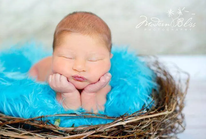 Aqua Blue Mongolian Faux Fur Photography Prop Rug Newborn Baby Toddler