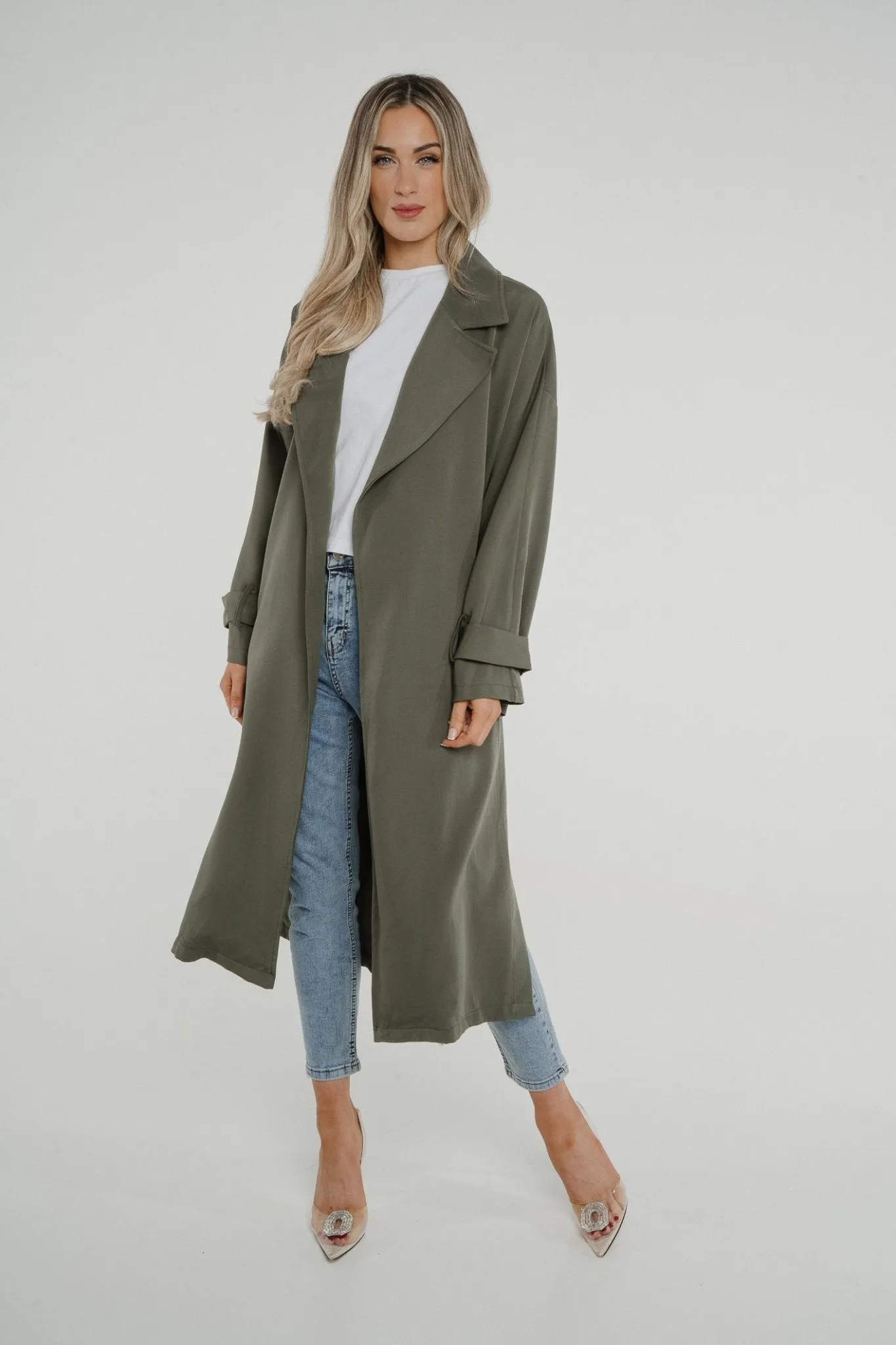 Aria Trench Jacket In Khaki