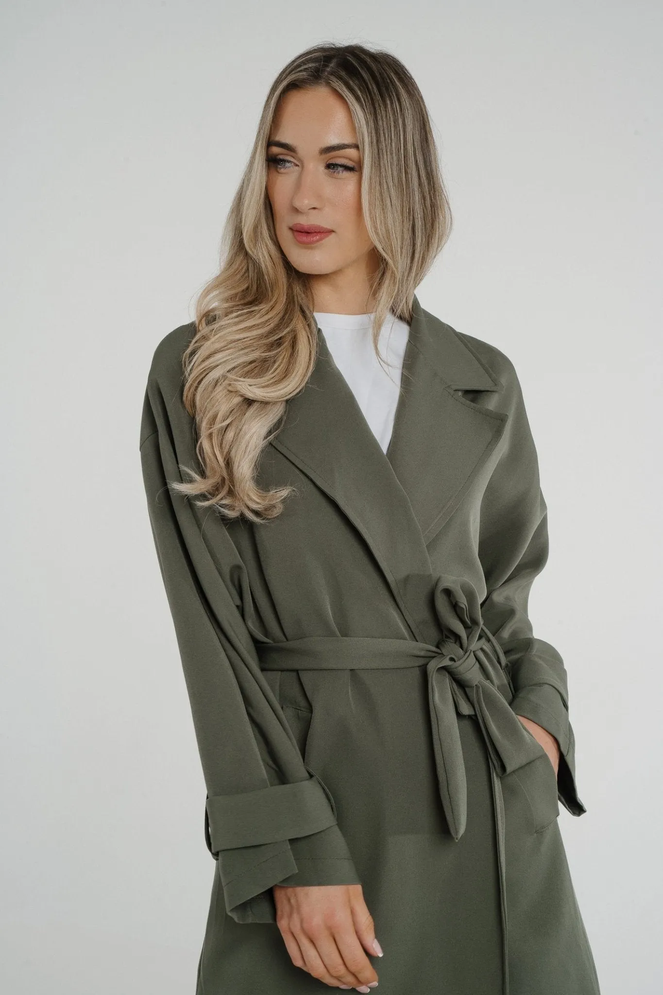 Aria Trench Jacket In Khaki