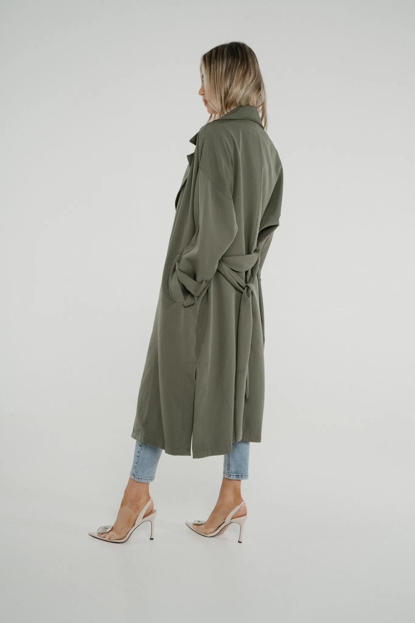 Aria Trench Jacket In Khaki