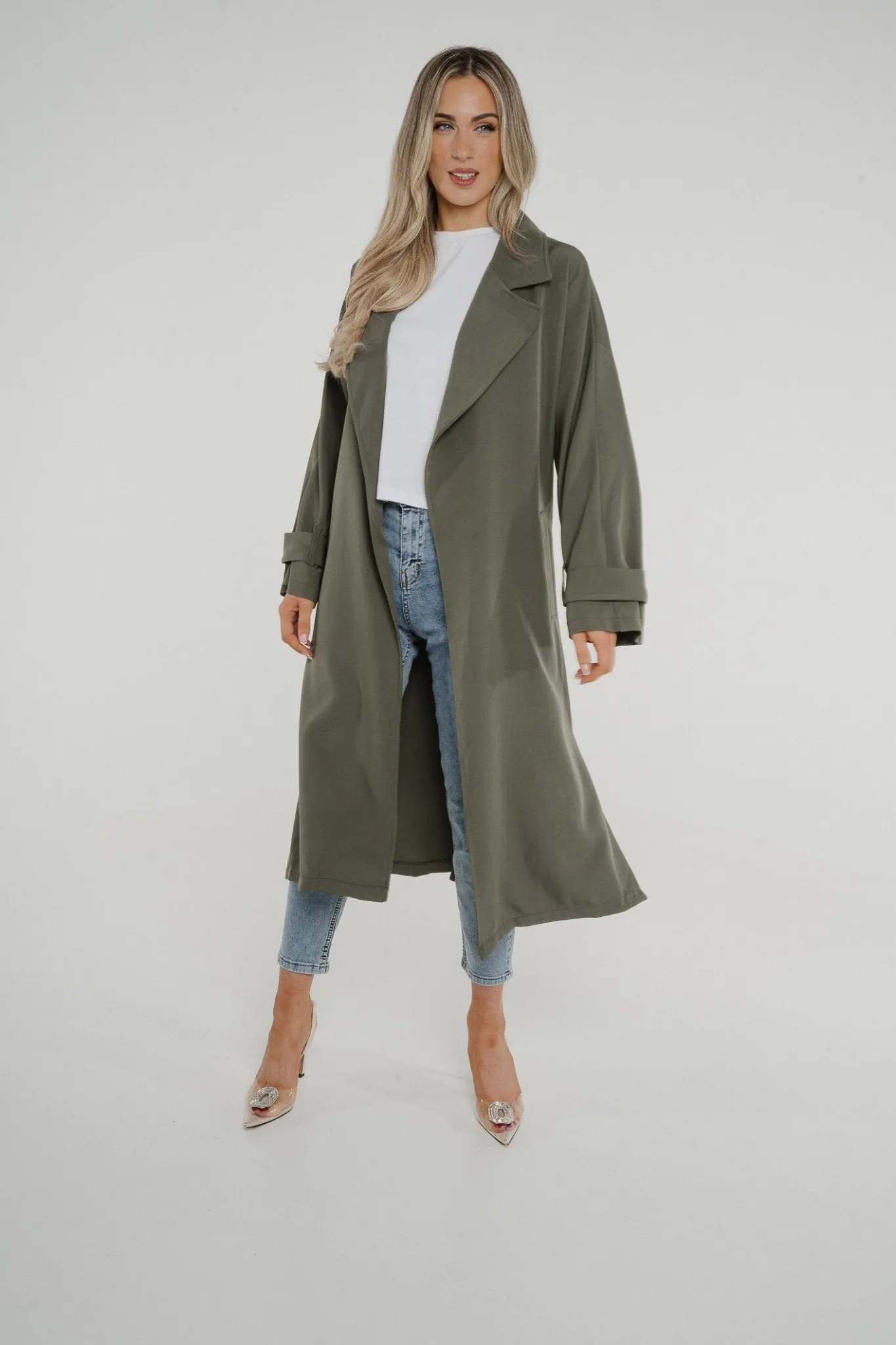 Aria Trench Jacket In Khaki