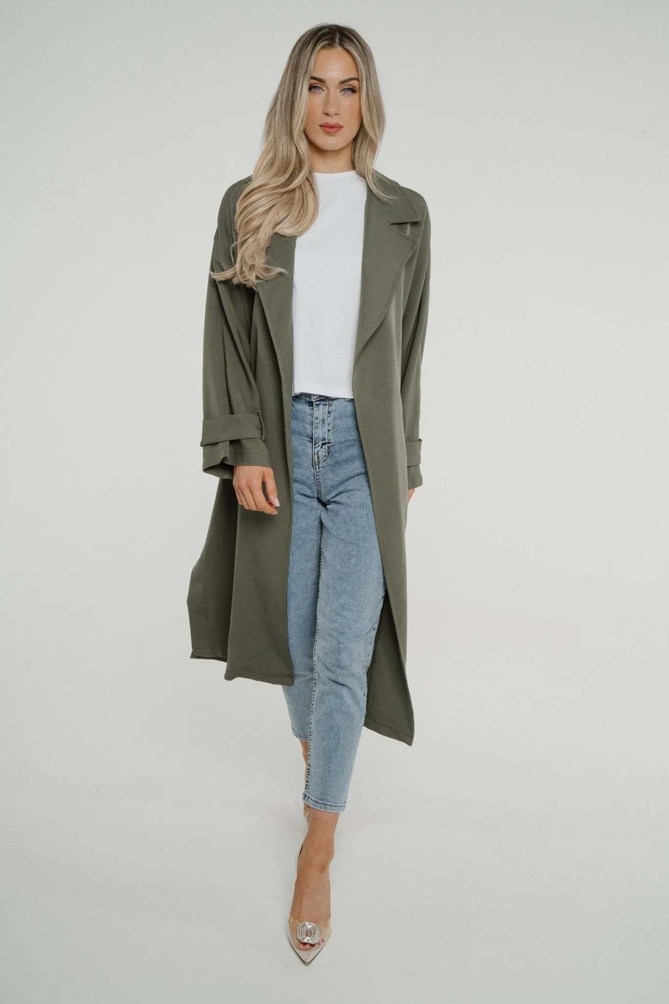 Aria Trench Jacket In Khaki