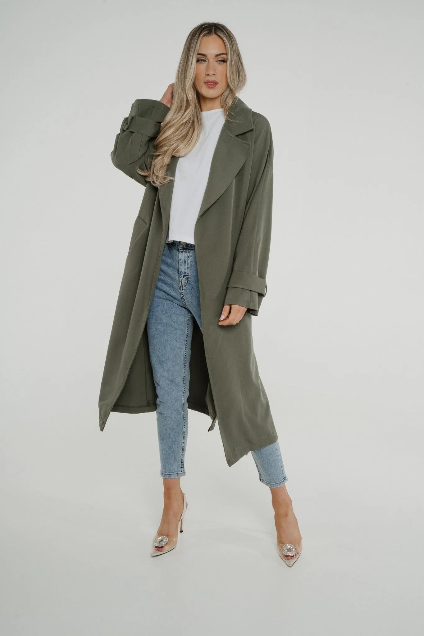 Aria Trench Jacket In Khaki