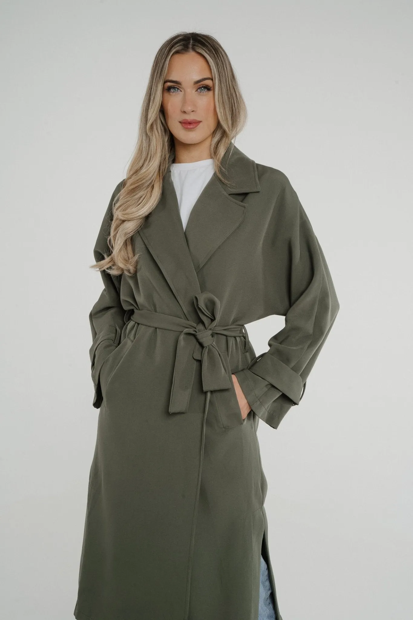 Aria Trench Jacket In Khaki