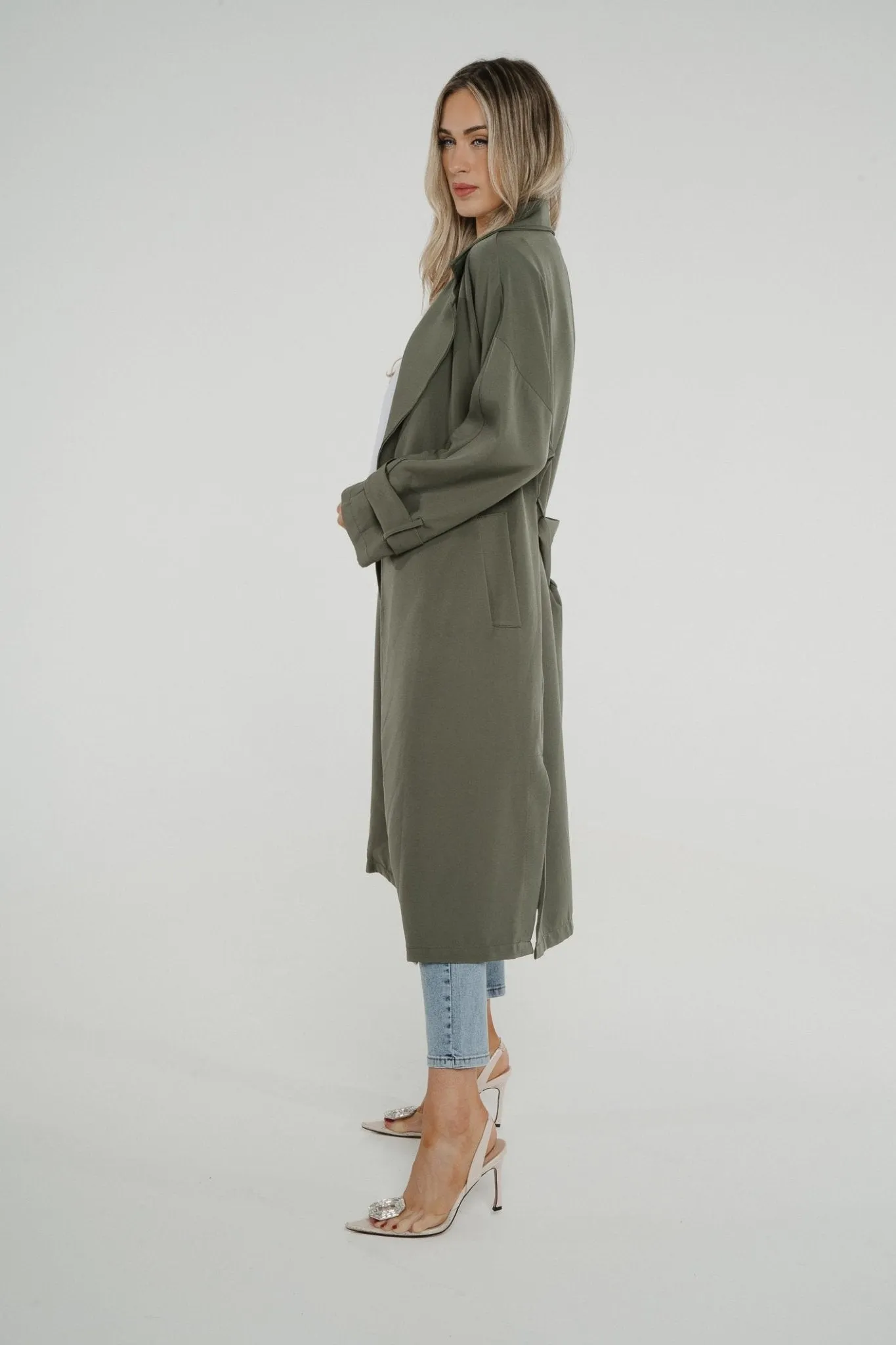 Aria Trench Jacket In Khaki