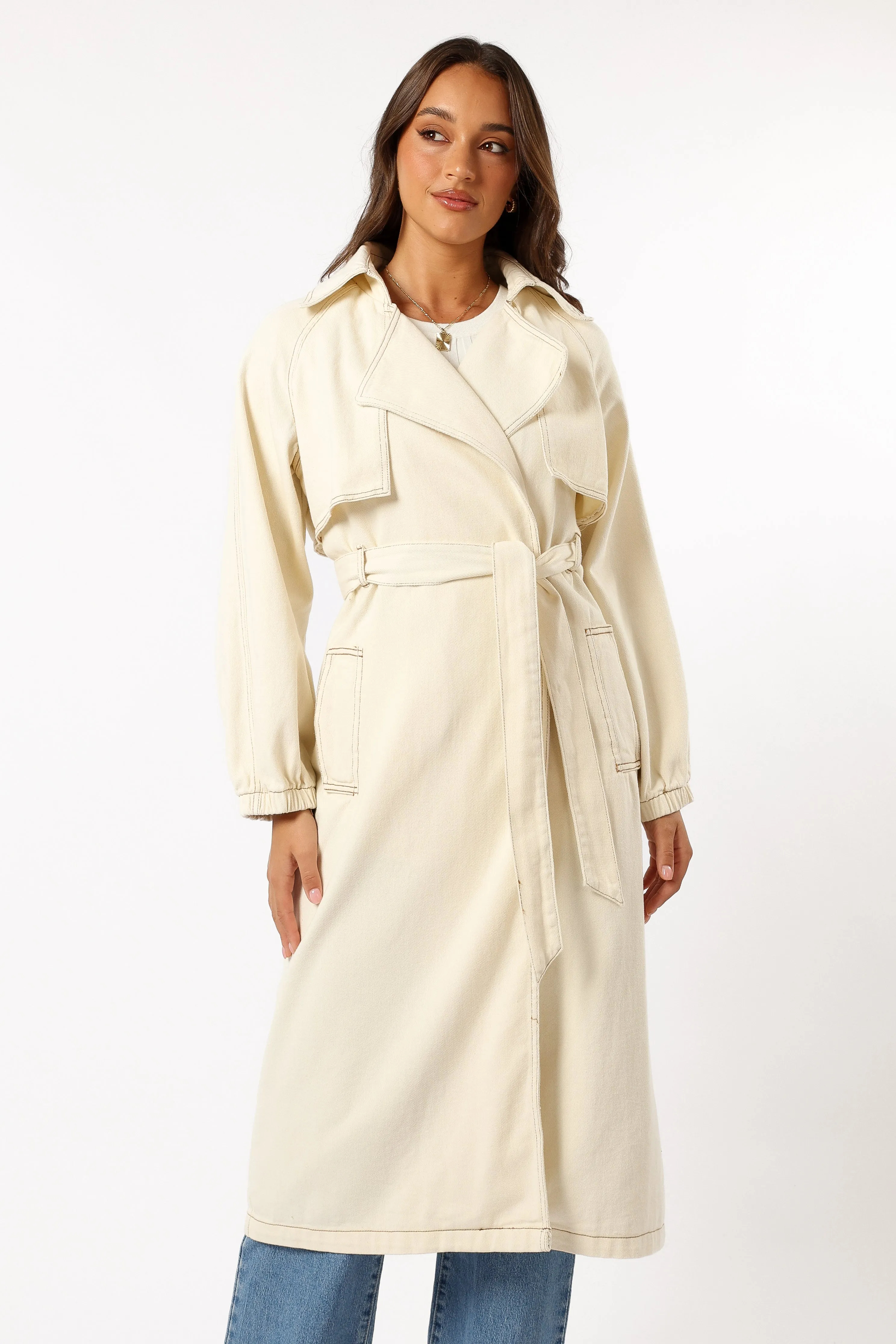 Ariana Trench Coat - Ecru