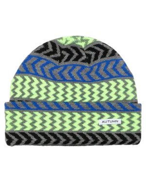 Autumn Chevron Beanie - Highlighter