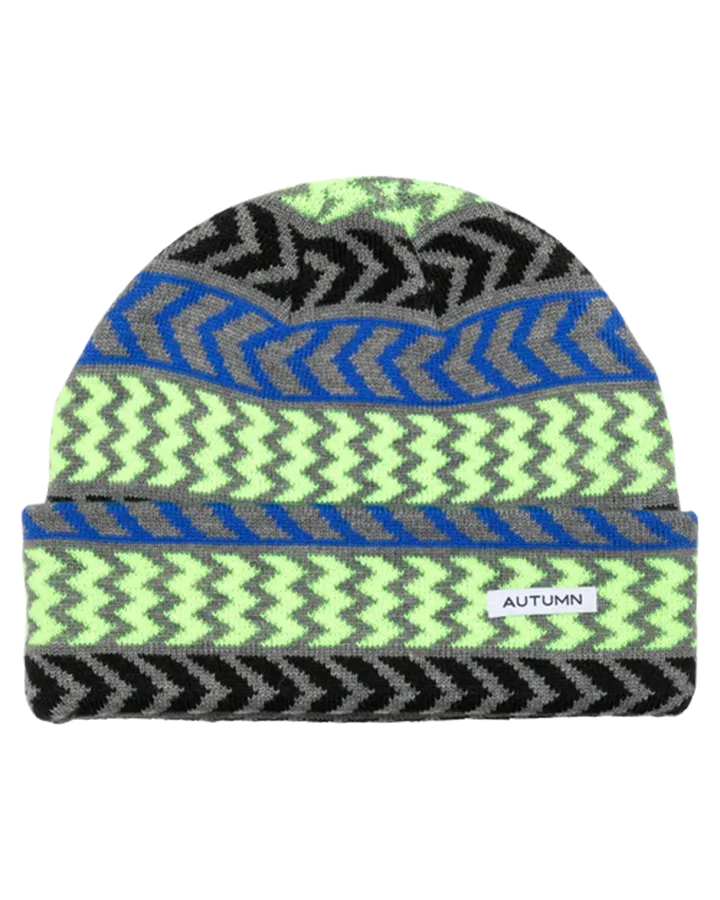 Autumn Chevron Beanie - Highlighter