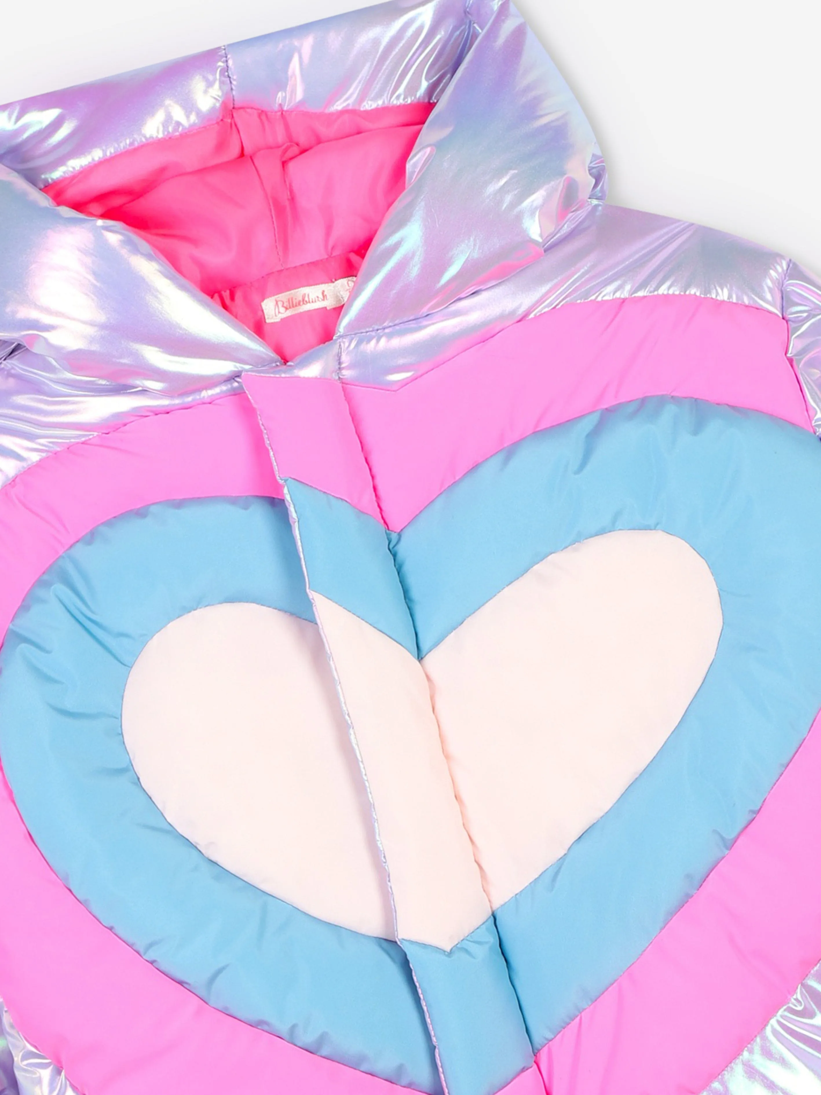 Billieblush Girls Heart Puffer Jacket in Purple