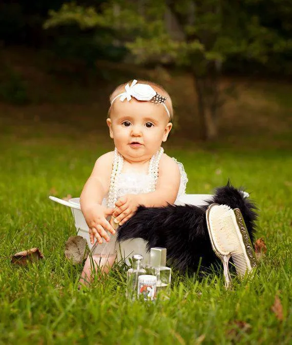 Black Faux Fur Photography Prop Rug Newborn Baby Toddler