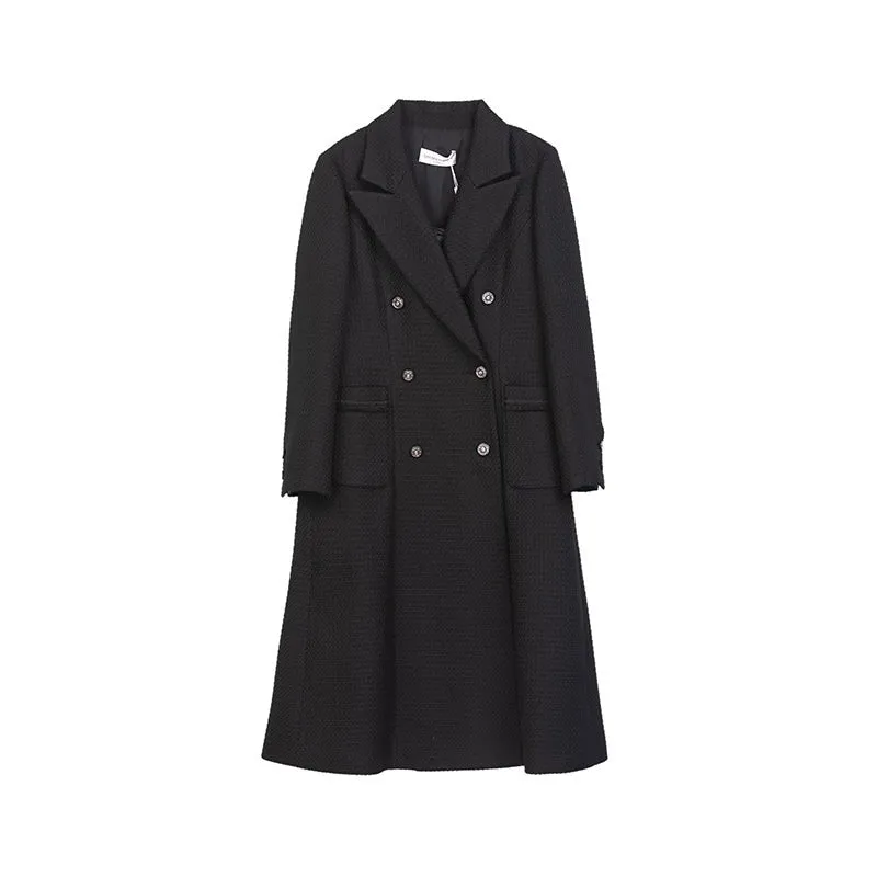 Black Lapel Long Trench Coats