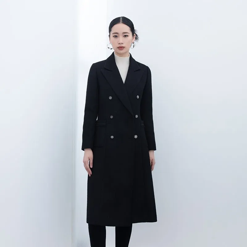 Black Lapel Long Trench Coats