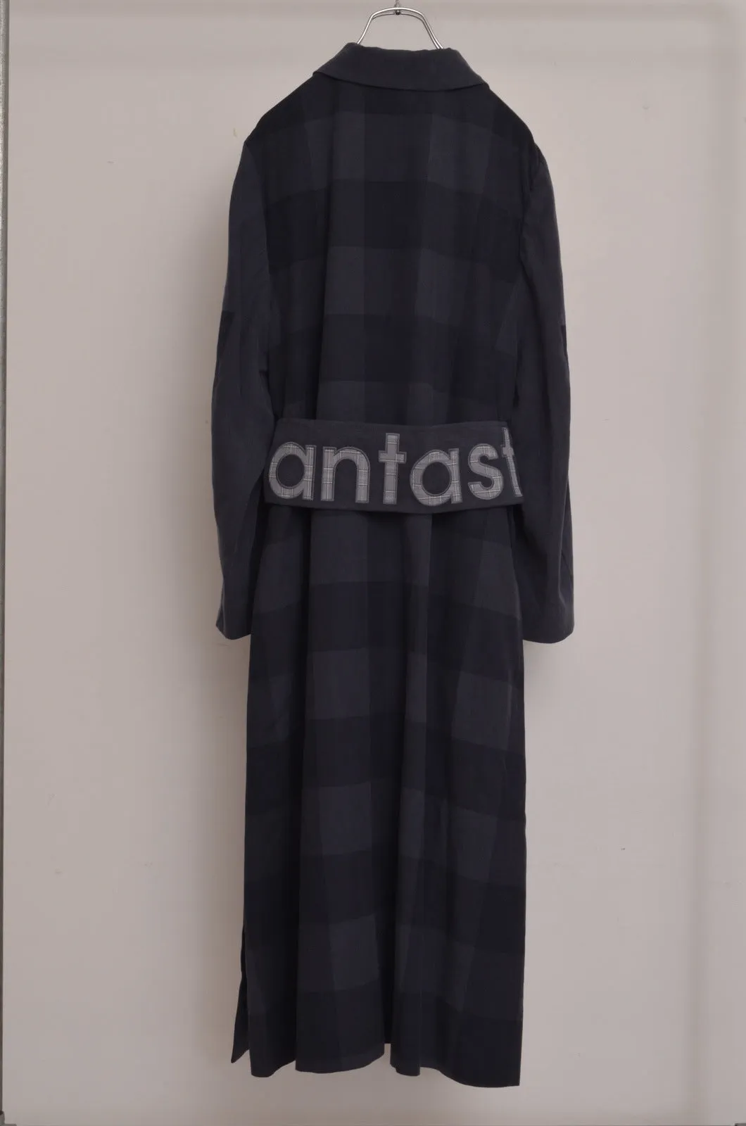 BLOCK CHECK TENCEL LONG COAT