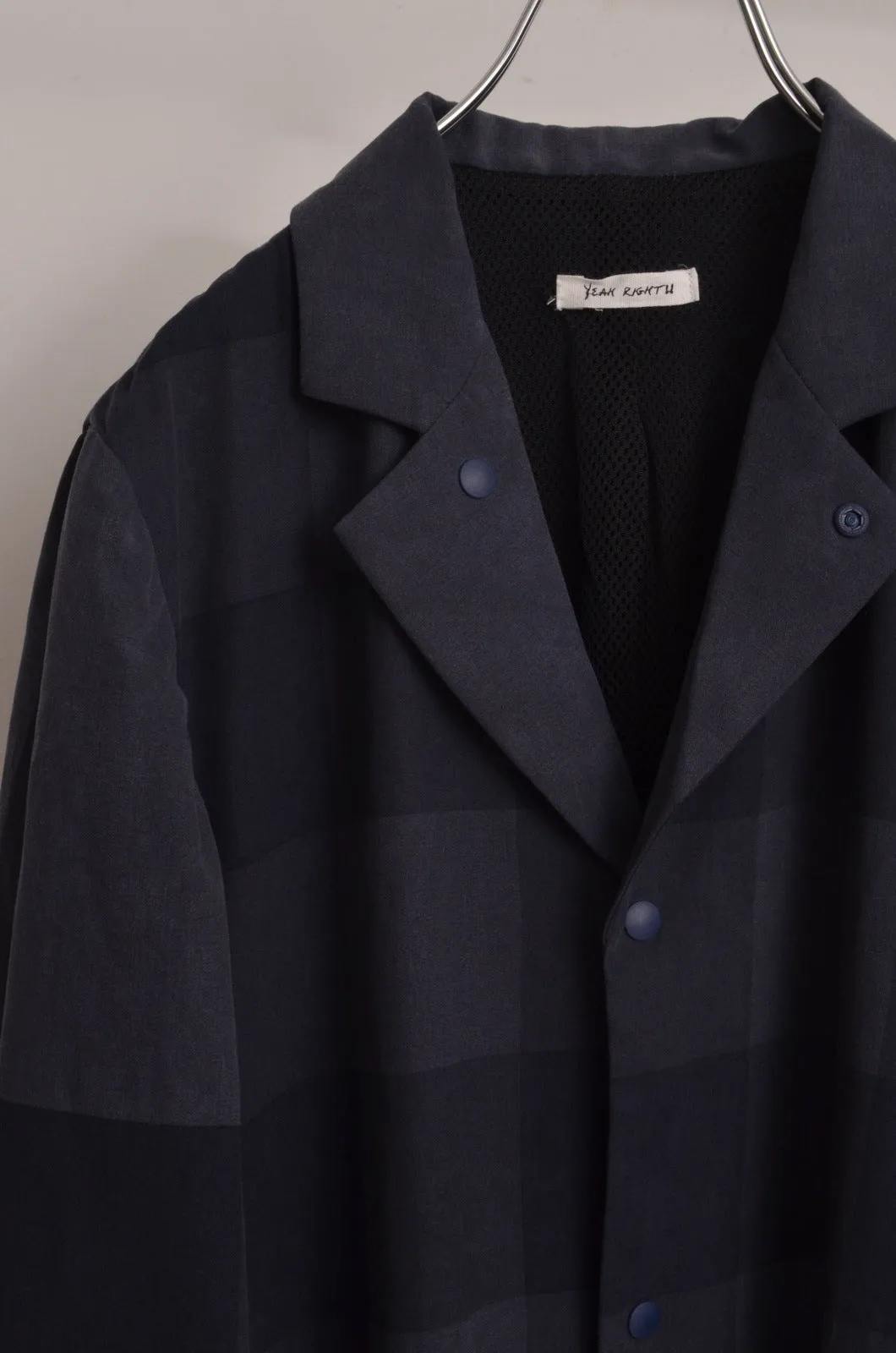 BLOCK CHECK TENCEL LONG COAT