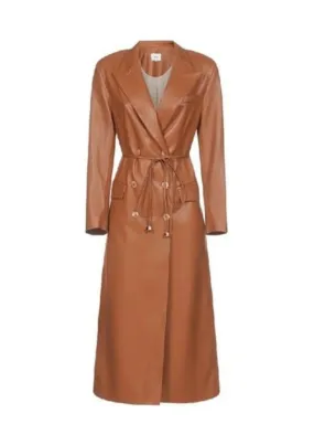 BROWN MANILA TRENCH-COAT