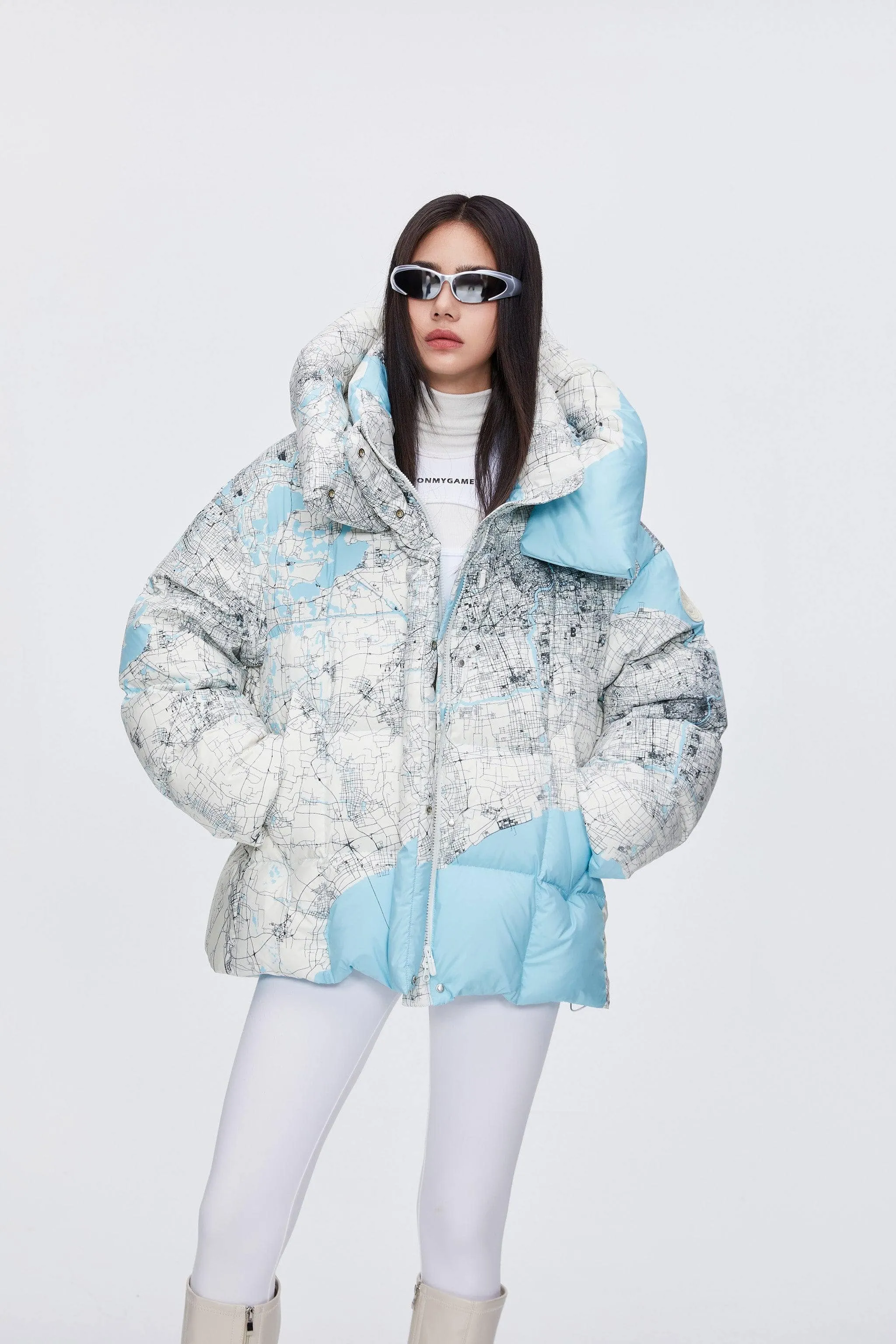 BSD X MSGM oversized printed puffer