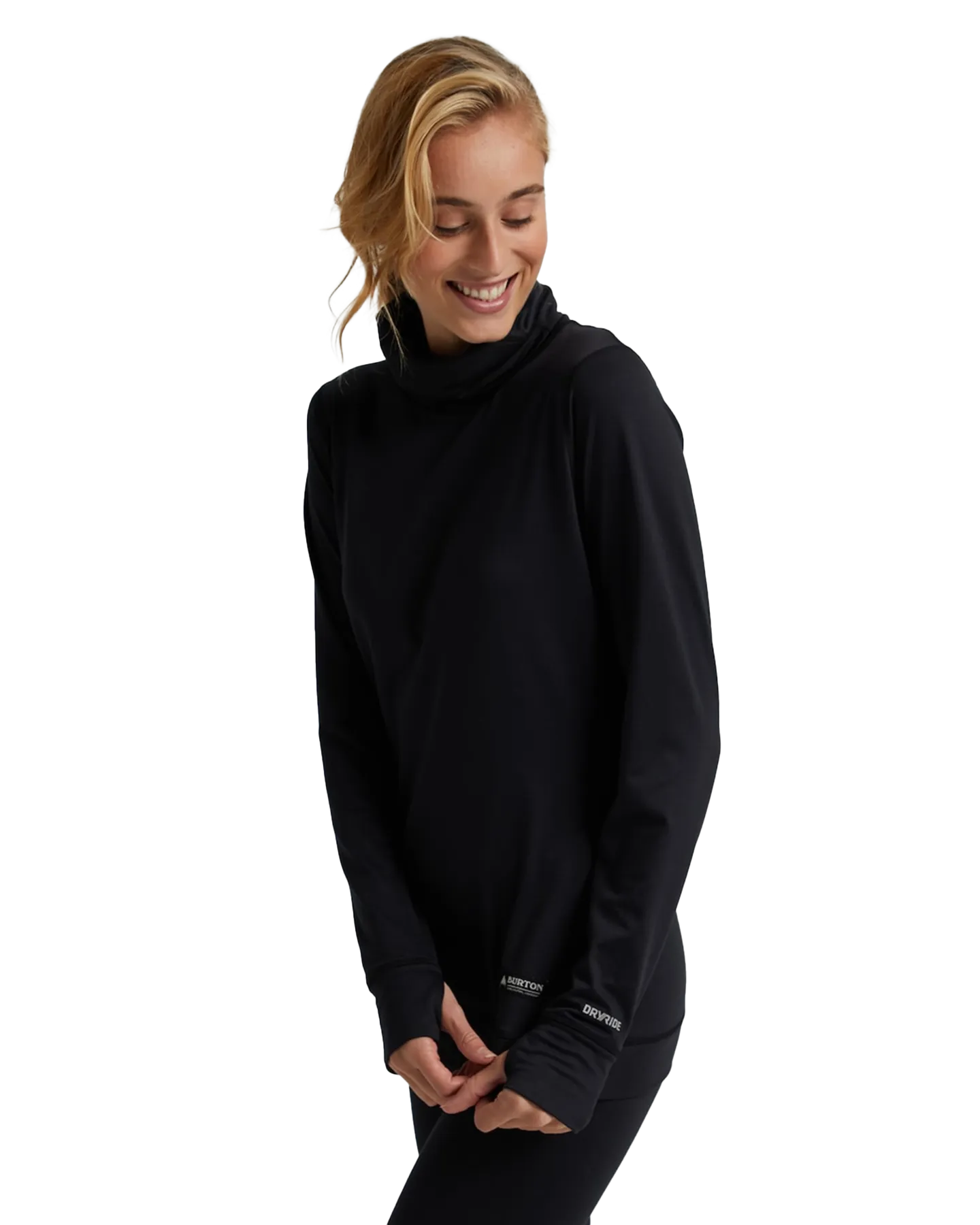 Burton Women's Midweight Base Layer Long Neck Shirt - True Black