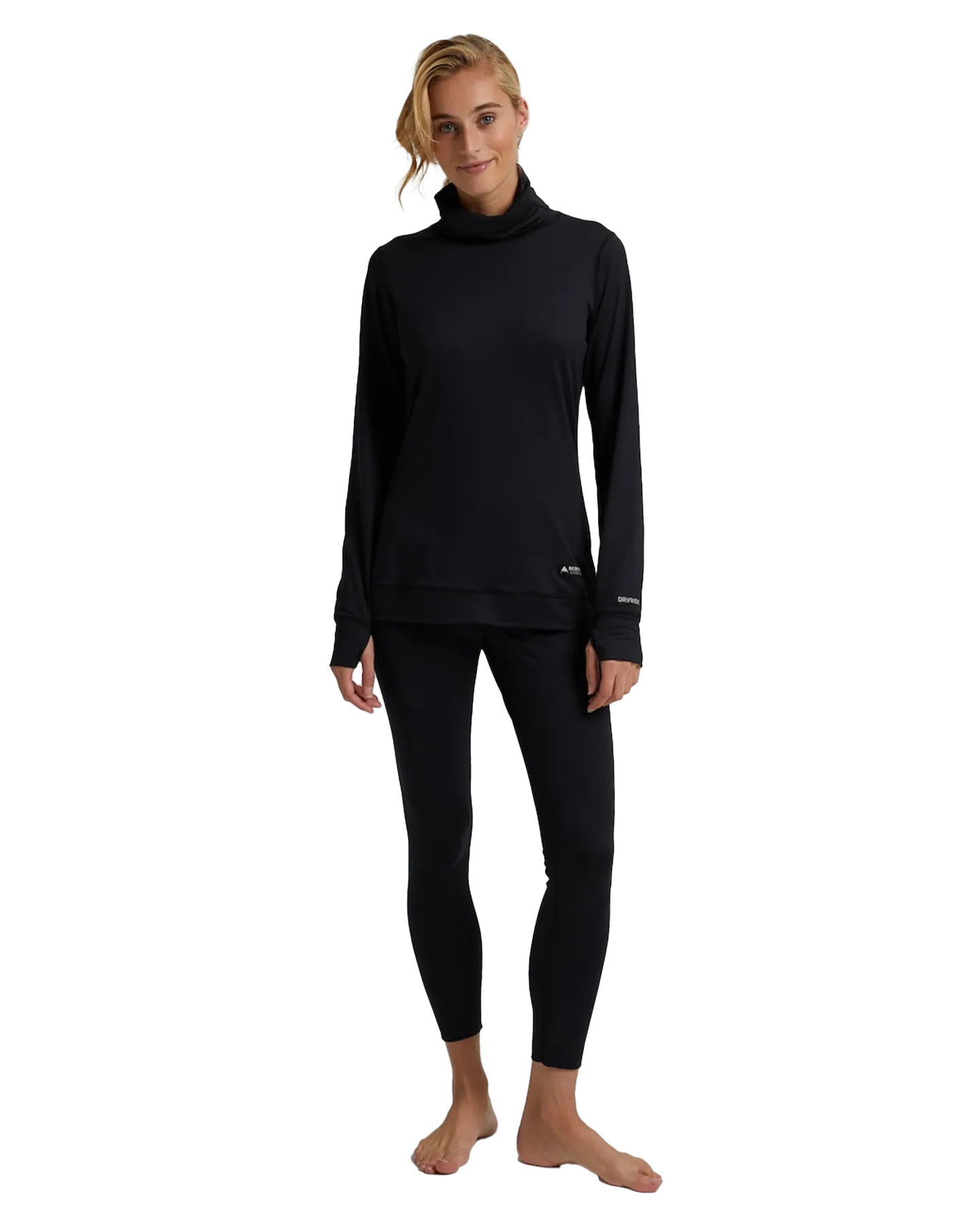 Burton Women's Midweight Base Layer Long Neck Shirt - True Black