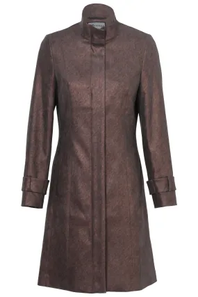 Busy Clothing Womens Brown Golden  3/4 Stretch Trench Coat Mac