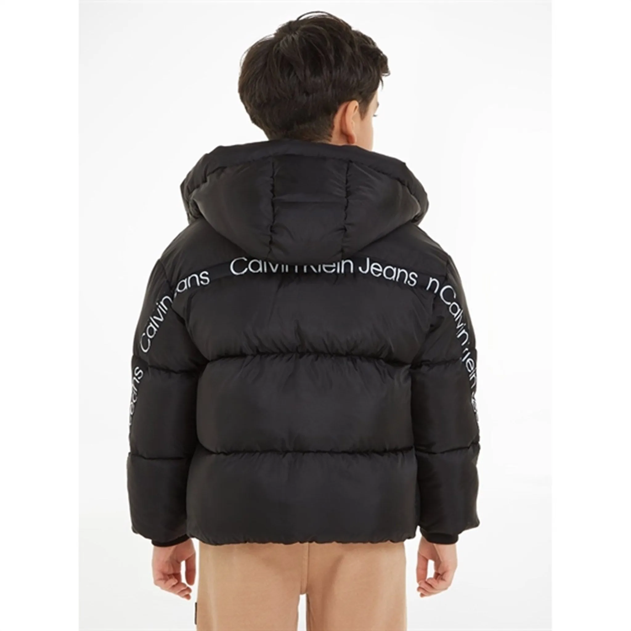 Calvin Klein Ckj Logo Tape Puffer Jacket Ck Black