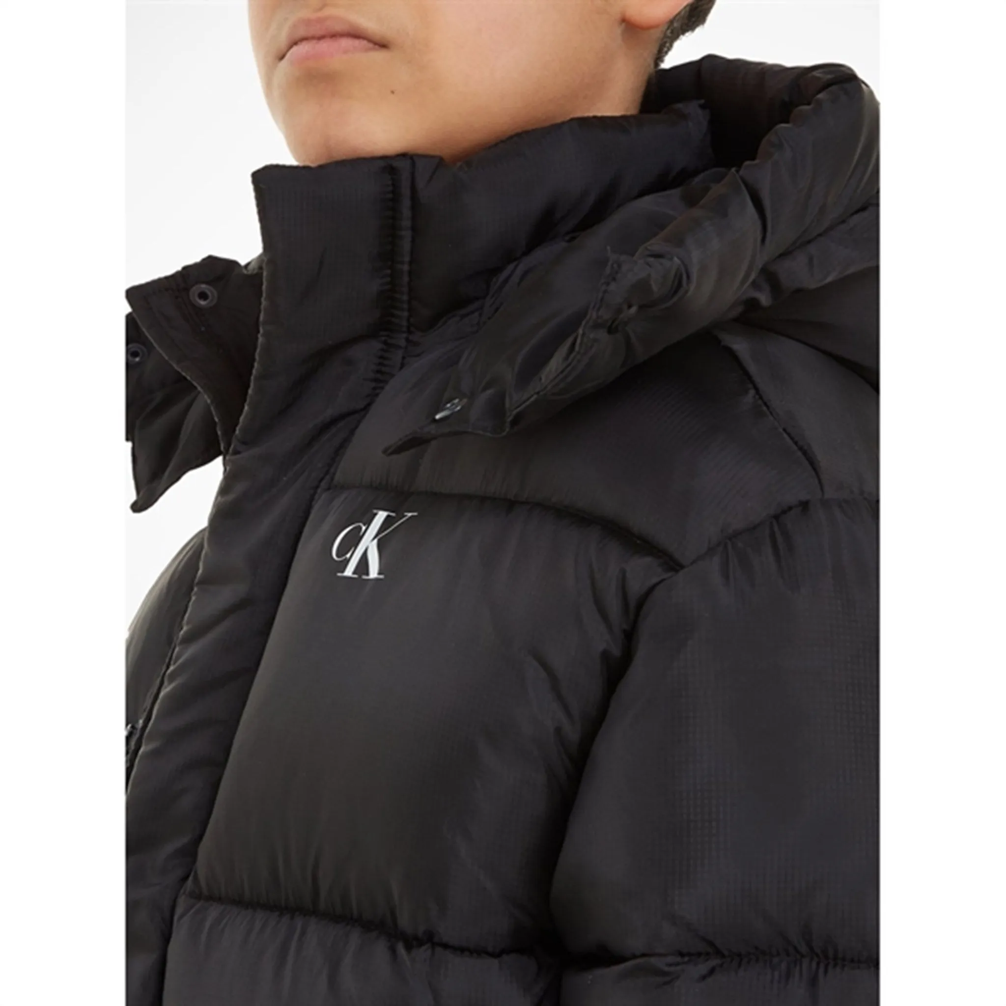 Calvin Klein Ckj Logo Tape Puffer Jacket Ck Black