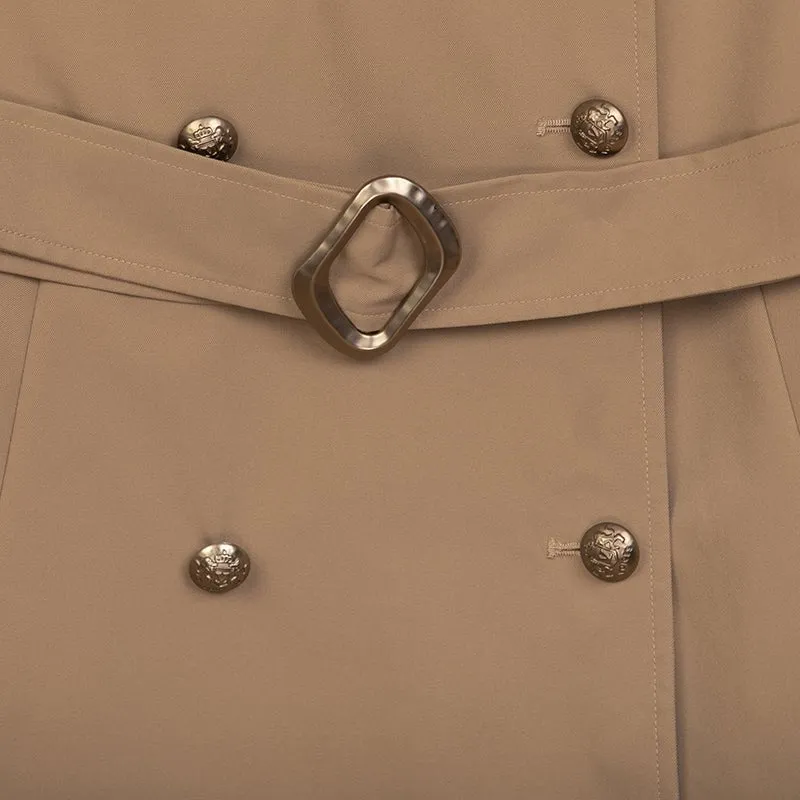 Camel Long Trench Coats With Belt