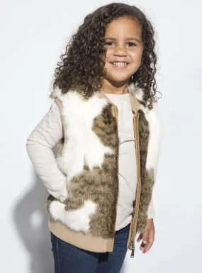 Children's Natural Brown Rabbit Fur Vest