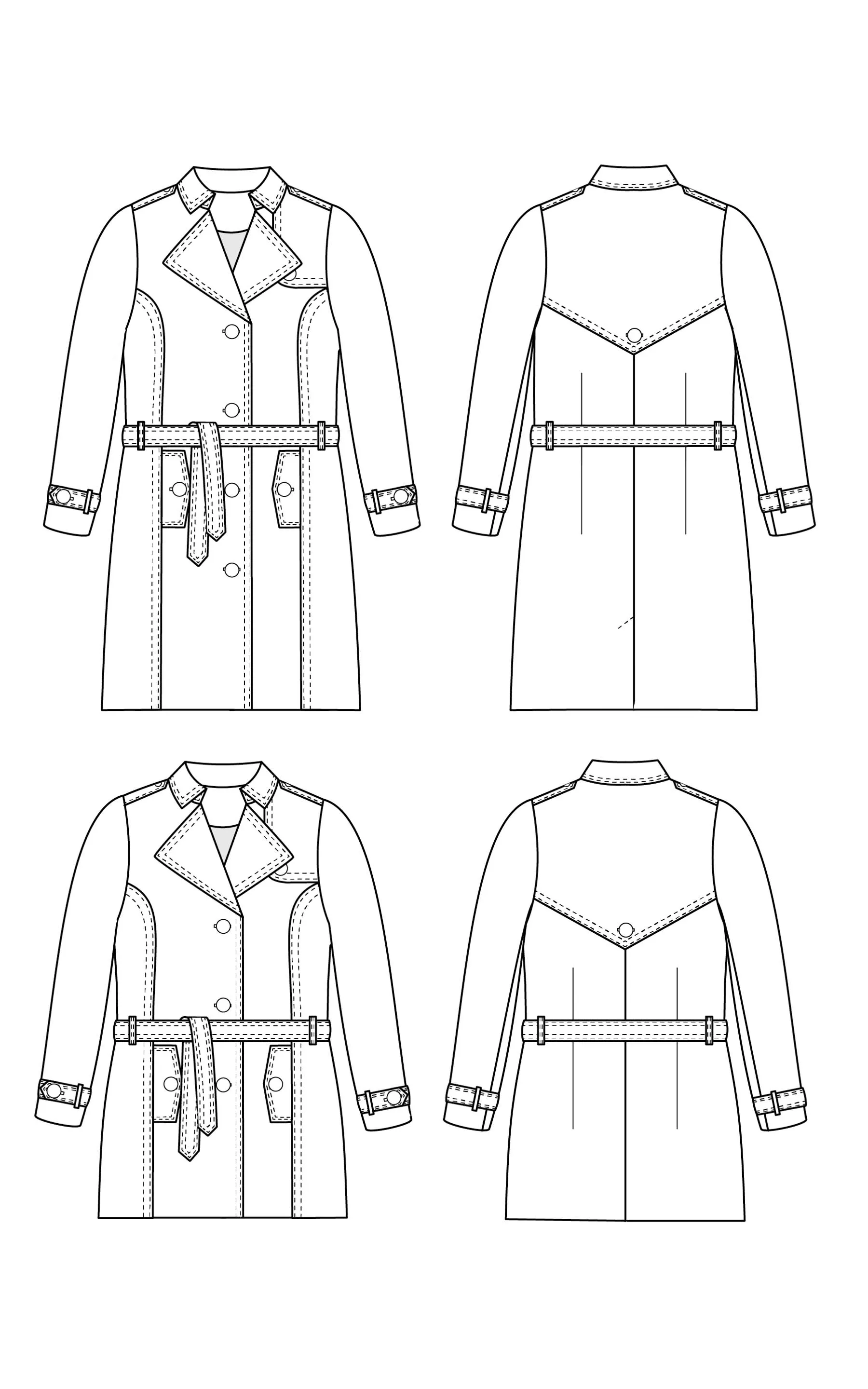 Chilton Trench Coat 12-28 printed pattern: Wholesale