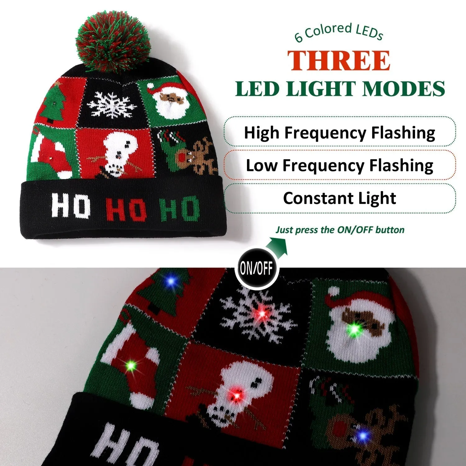 Christmas Knitted LED Beanie