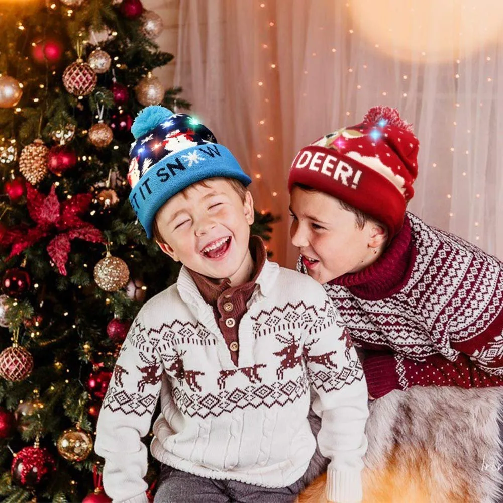 Christmas Knitted LED Beanie