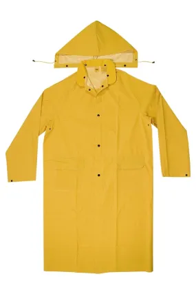 CLC CLIMATE GEAR Series R105L Protective Coat, L, PVC, Yellow, Detachable Collar, Snap Front Closure :EA: QUANTITY: 1