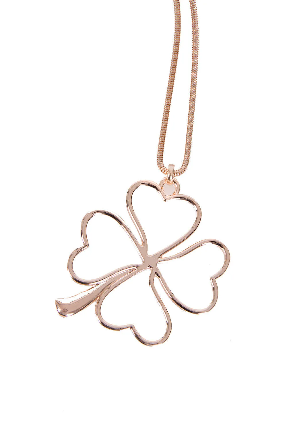 Clover Metal Pendant Statement Fashion Necklace