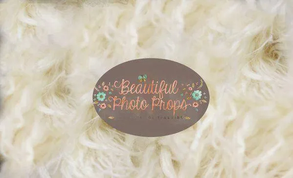 Cream Super Long Faux Fur Photography Prop Rug