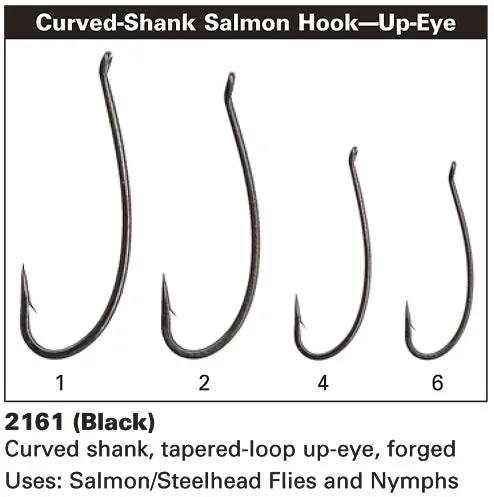 Daiichi 2161 Curved-Shank Salmon Hook - Up Eye