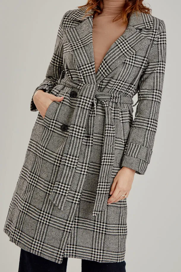 Dana Checkered Trench Coat