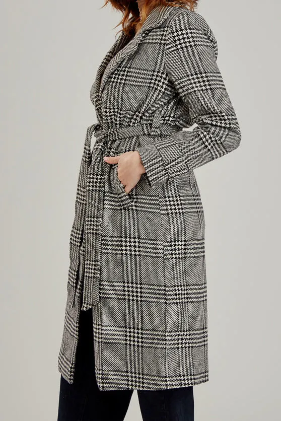 Dana Checkered Trench Coat