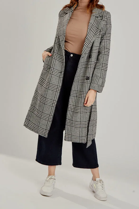 Dana Checkered Trench Coat