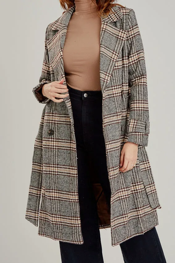 Dana Checkered Trench Coat